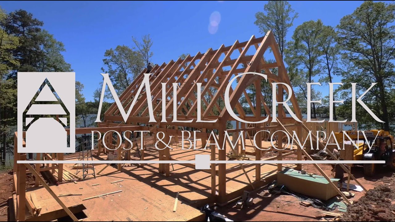 Mill Creek Post & Beam - 28' Heavy Timber Arched Frame (Timelapse)