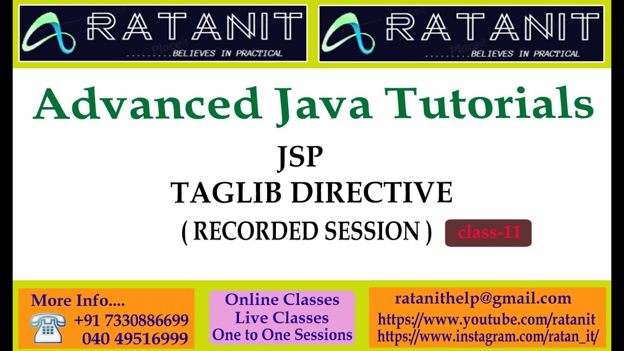Advanced Java Tutorials || JSP || TAG LIB Directive || by Mr.Ratan || class-11