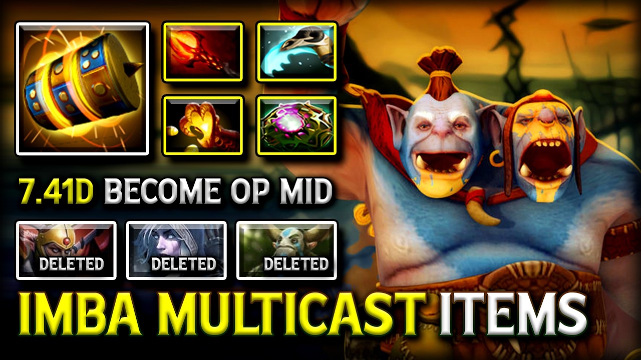 IMBA MULTICAST ITEMS MID OGRE MAGI | LVL5 Dagon + Scythe of Vyse Build | 7.41d Dota 2