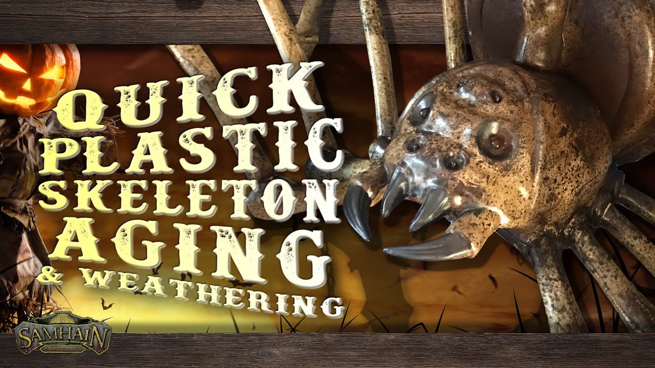Turn any Plastic Skeleton into an Aged Prop Quick and Easy.  A great Halloween Project.