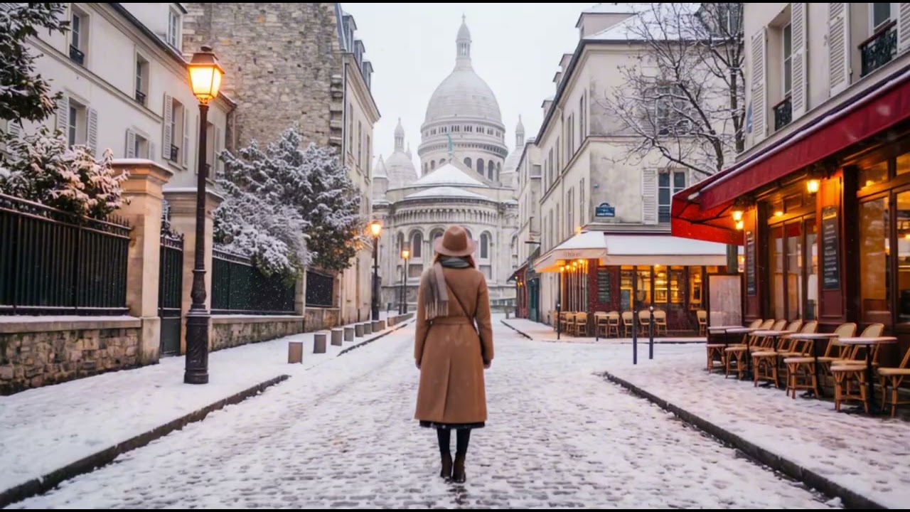 Snowy Paris ❄️ Cozy French City Ambience for Relax & Dreaming