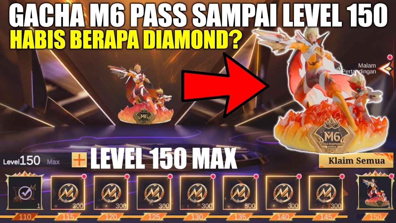 GACHA M6 PASS SAMPAI LEVEL 150 BUAT DAPATIN FIGURIN CLAUDE PRIME! HABIS BERAPA DIAMOND? TONTON DULU!