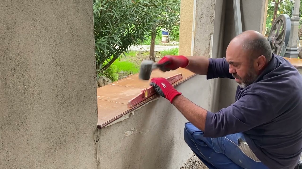 Todo con mi mano ✋ preparando el alféizar de la ventana,I do everything myself I build the kitchen.