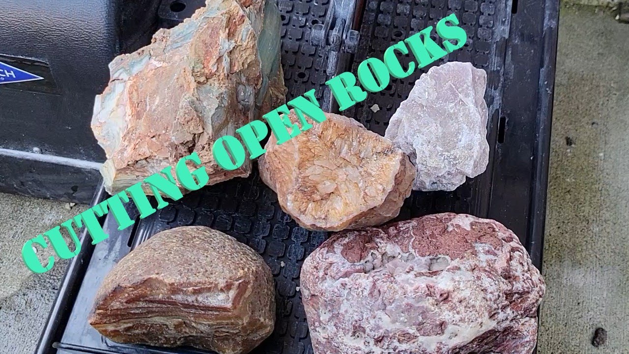 Cutting Open Rocks, Agate, Jasper, Quartz.