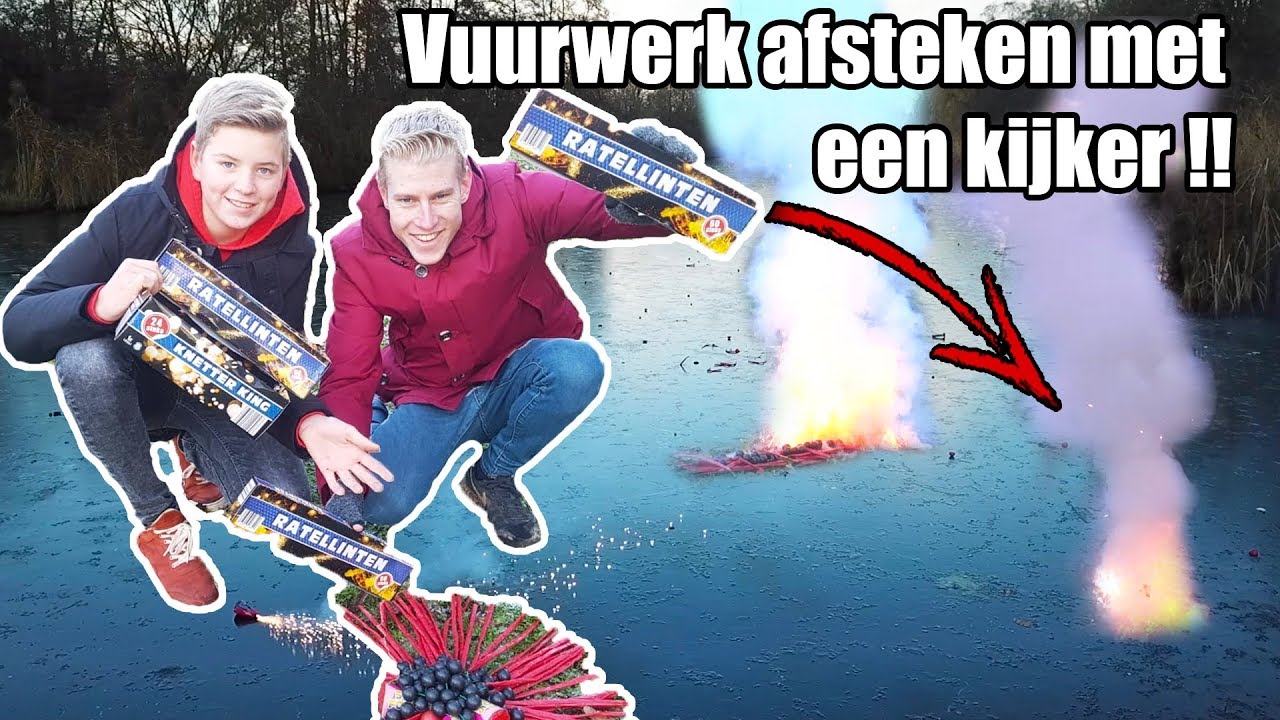 CAT 1 VUURWERK AFSTEKEN OP HET IJS !!!
