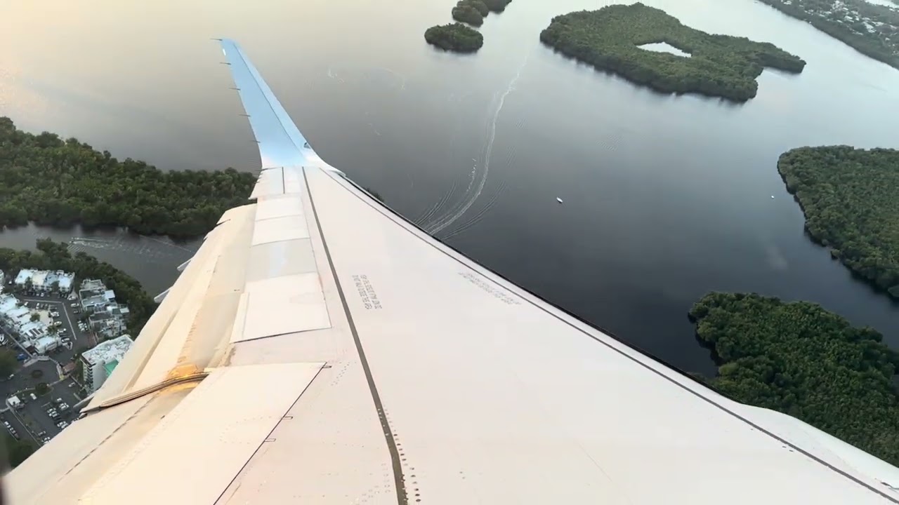 Beautiful Sunset Takeoff - American A321 Pushback, Taxi and Takeoff from San Juan, PR