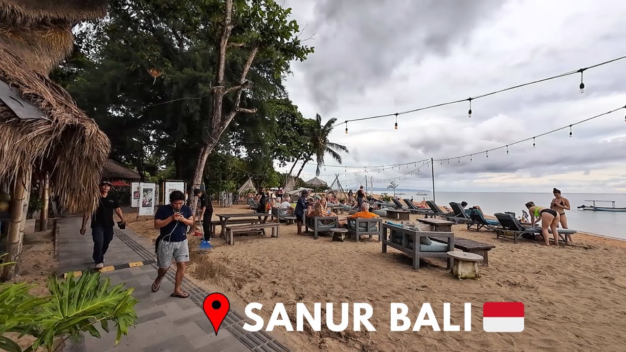 Bali Walking Update | Relaxing Late Afternoon Walking At Mertasari Beach Sanur Bali Today 2025