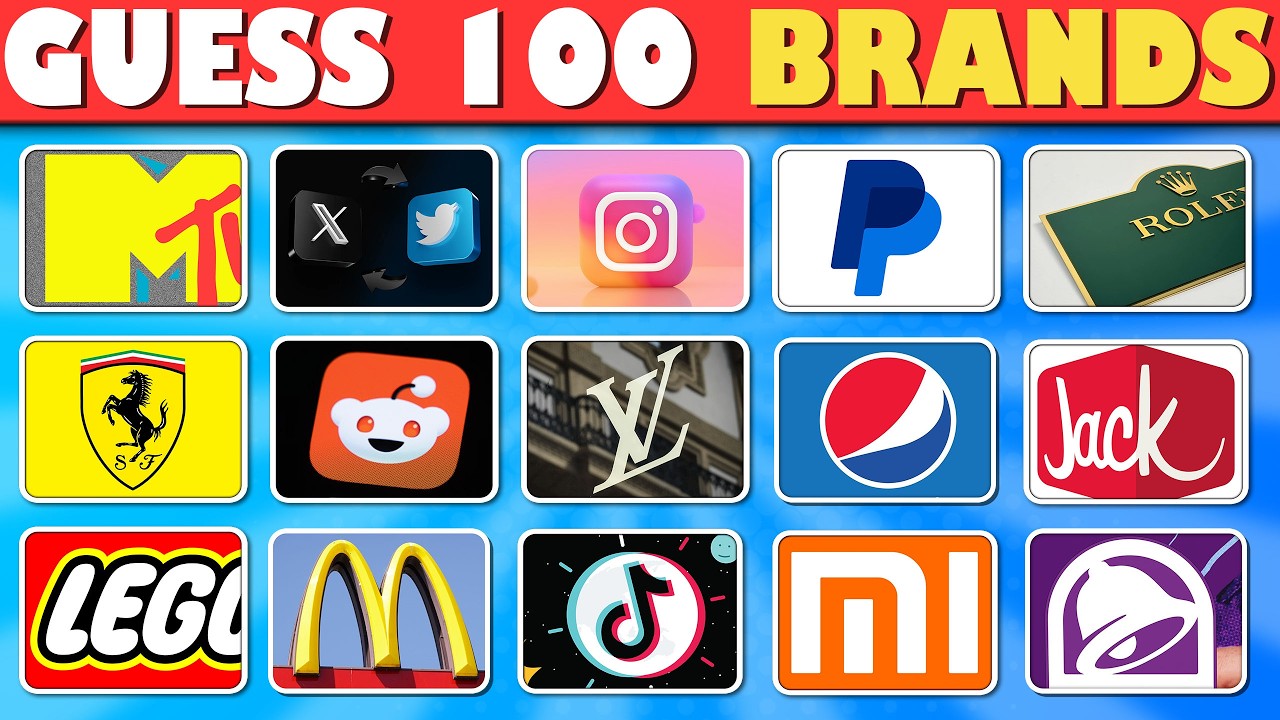 Can you guess these Brands in 5 Seconds? 100 Famous Logos | Logo Quiz Challenge 2025