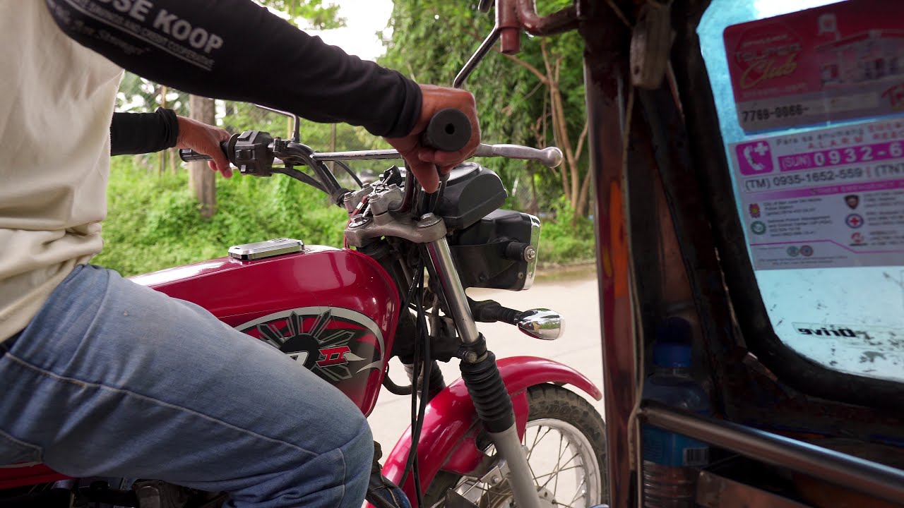 Philippines, Bulacan, tricycle ride from DLC III to SM