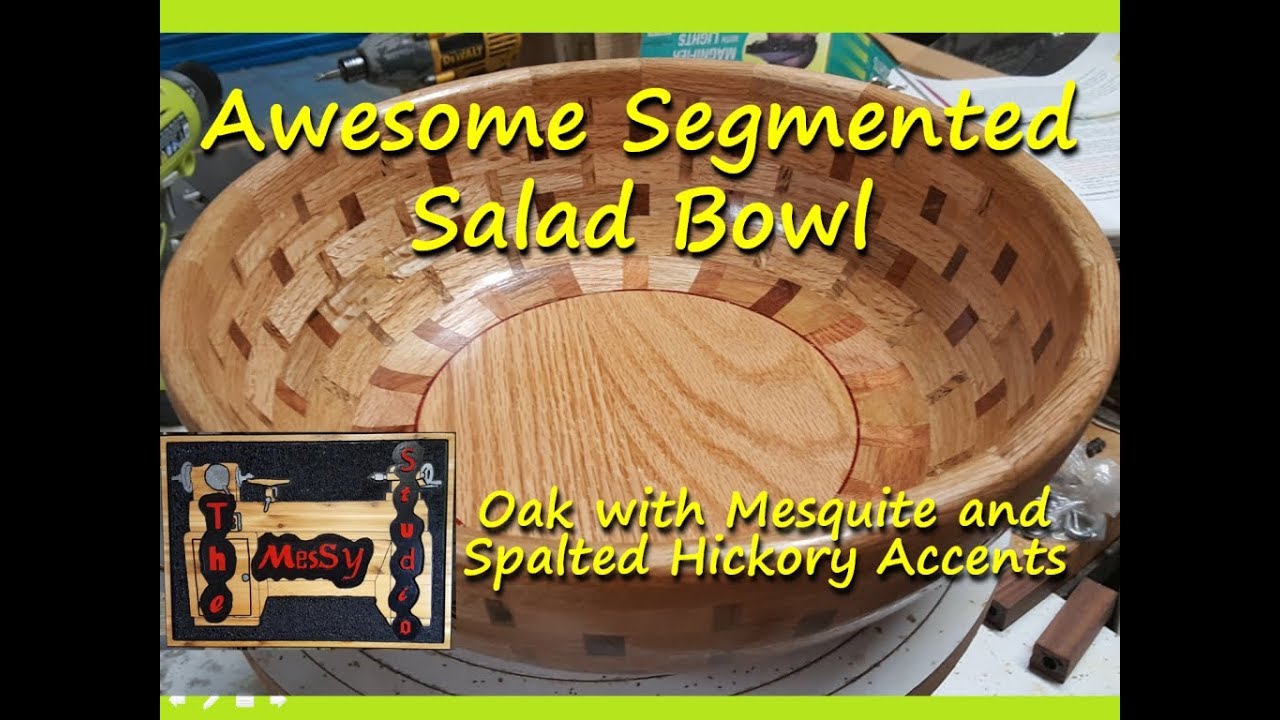 #37 - Segmented Salad Bowl - Oak, Mesquite and Spalted Hickory