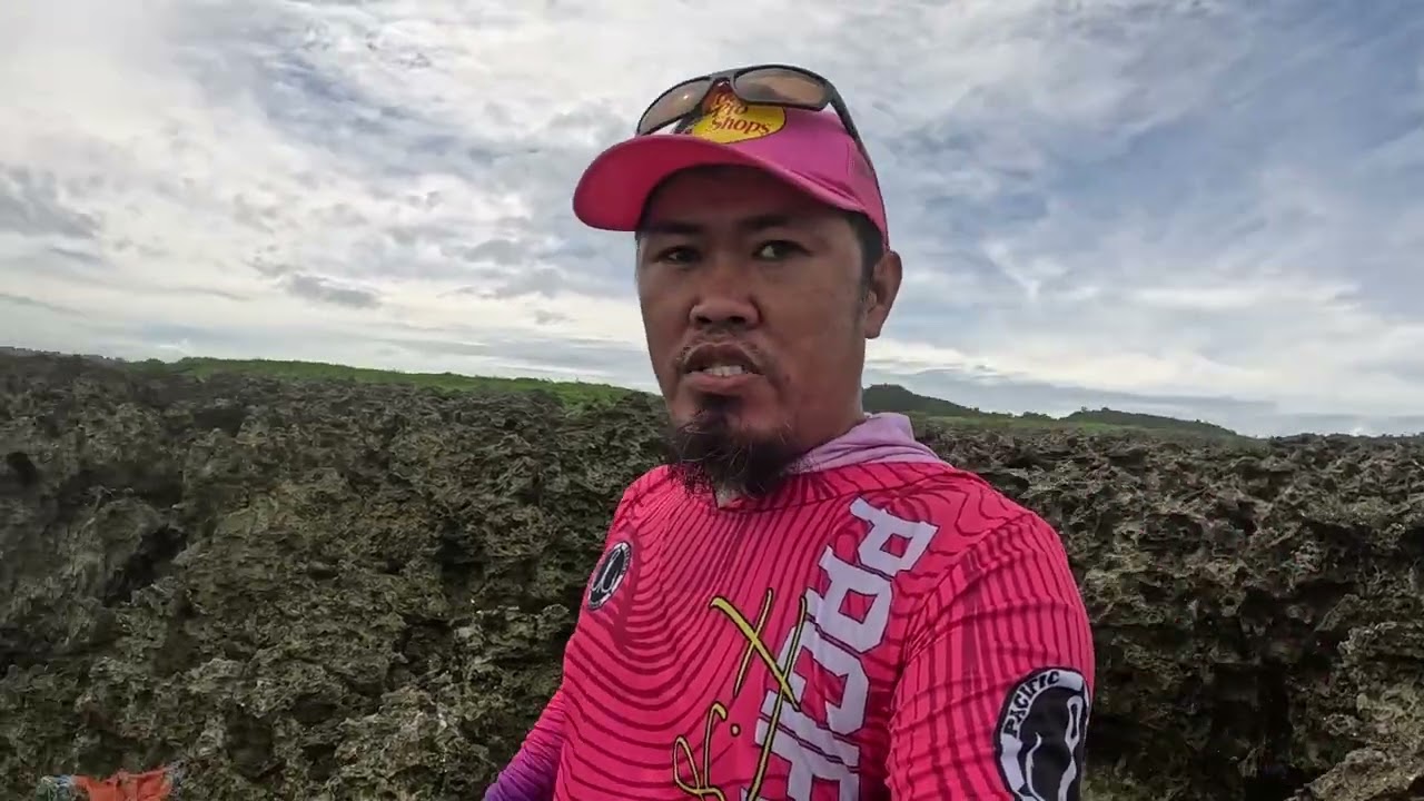 Cliff fishing after typhoon Tino
