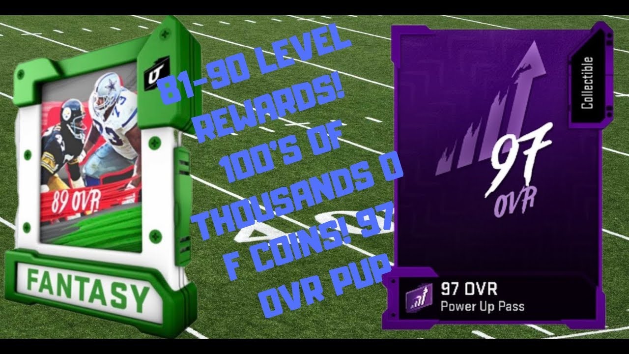LEVEL 81-90 REWARDS! 100'S OF 1000'S OF COINS! 97 OVR POWER UP PASS! | MADDEN 20 ULTIMATE TEAM |