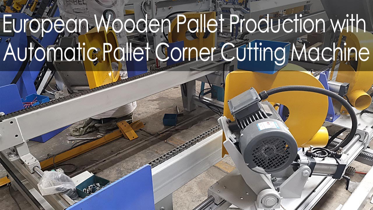 European Wooden Pallet Production with Automatic Pallet Corner Cutting Machine