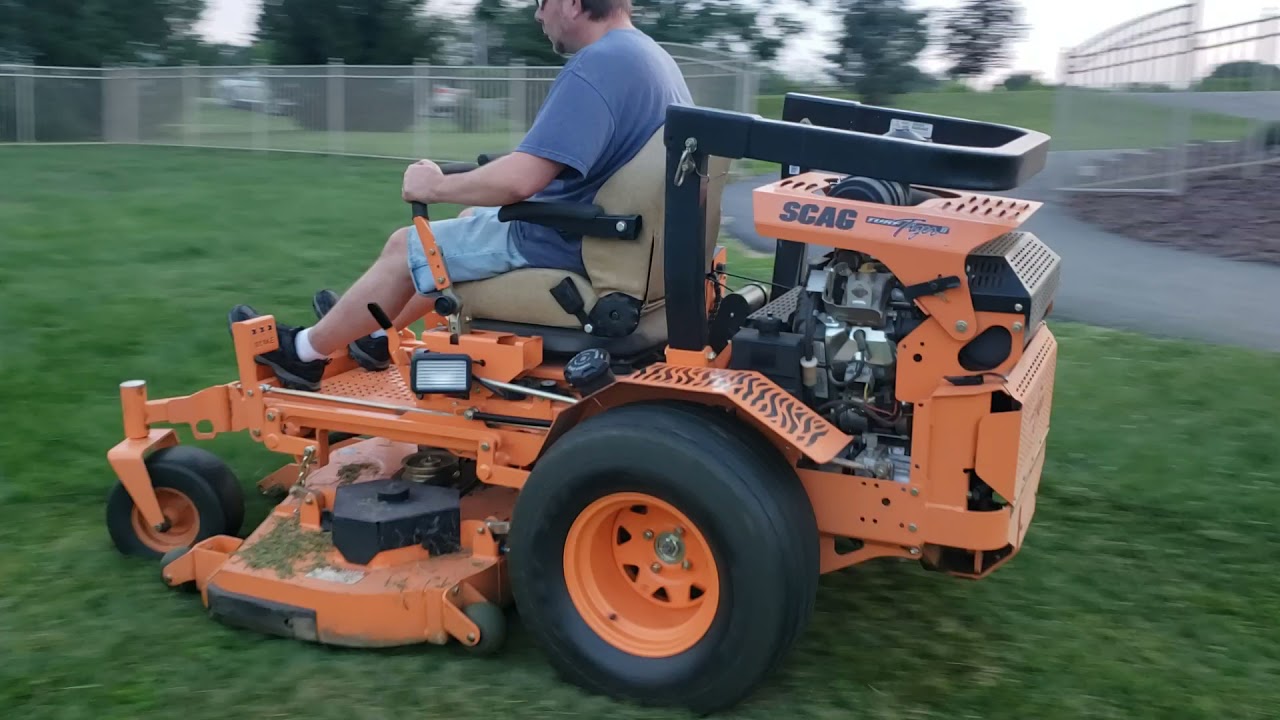 Scag Turf Tiger 2 mowing high grass