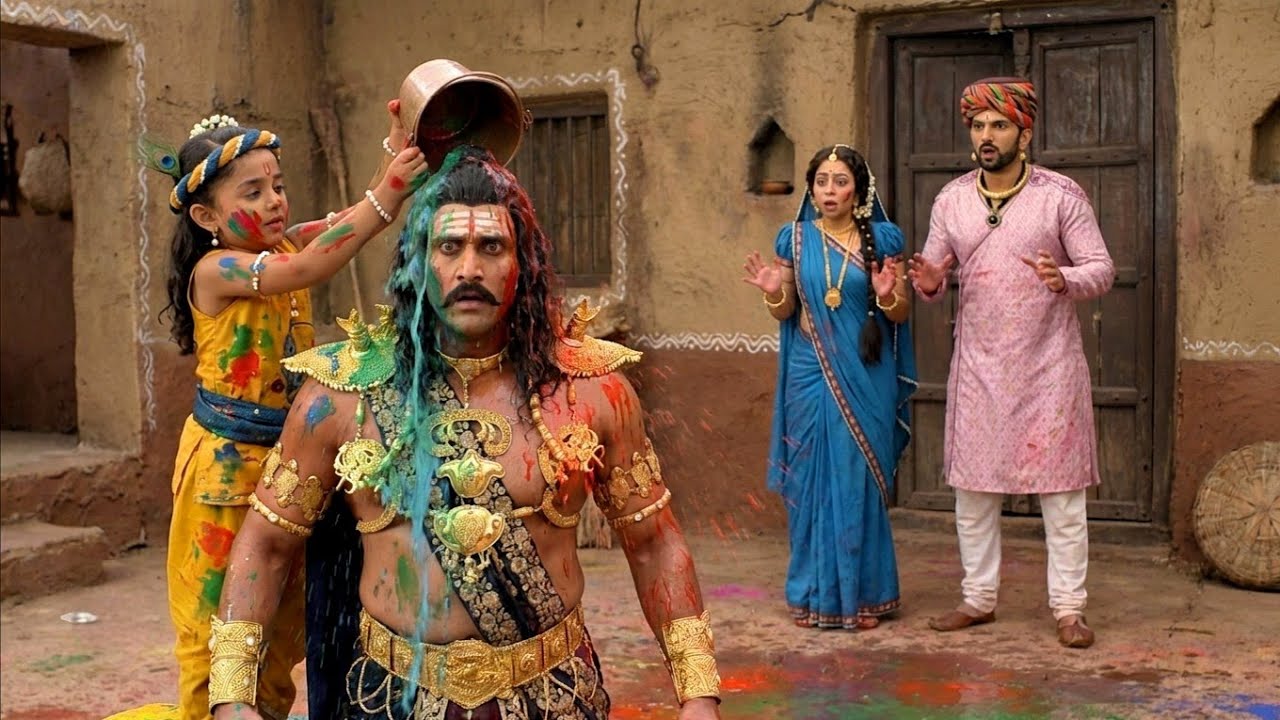 बाल कान्हा ने कंस पर डाला रंग, कंस हुआ आग-बबुला | यशोमती मईया के नंदलाला | Krishan Leela 