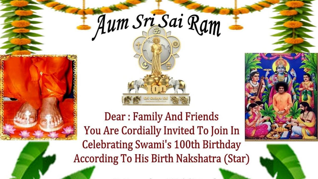Swami's 100th Birthday According To His Birth Nakshatra (Star)