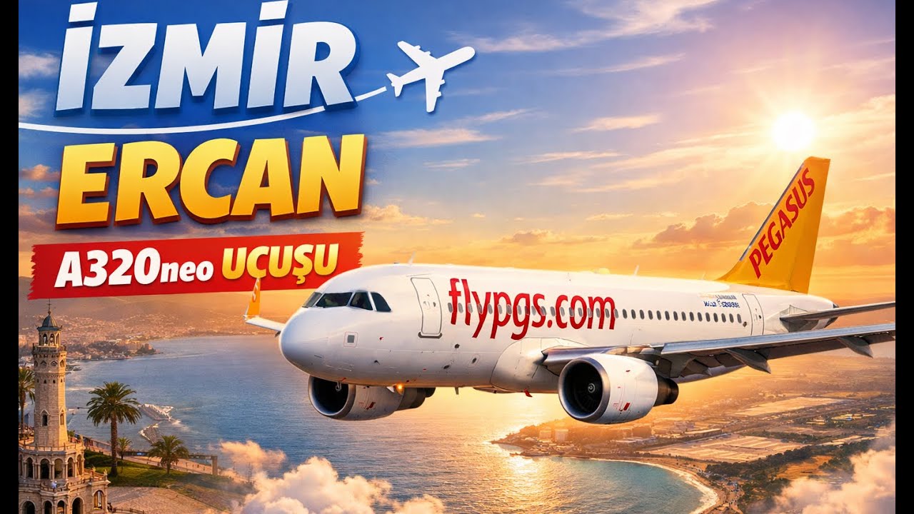 X-Plane 12 | İzmir LTBJ-Kıbrıs Ercan LCEN Havalimanı Full Uçuş Pegasus Toliss A320neo başlıyoruz! #1