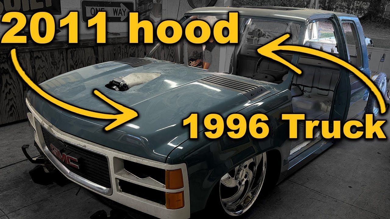 Custom Hood Modification for a Hi-Ram Intake | OBS Mini Truck Gets a Silverado HD Hood