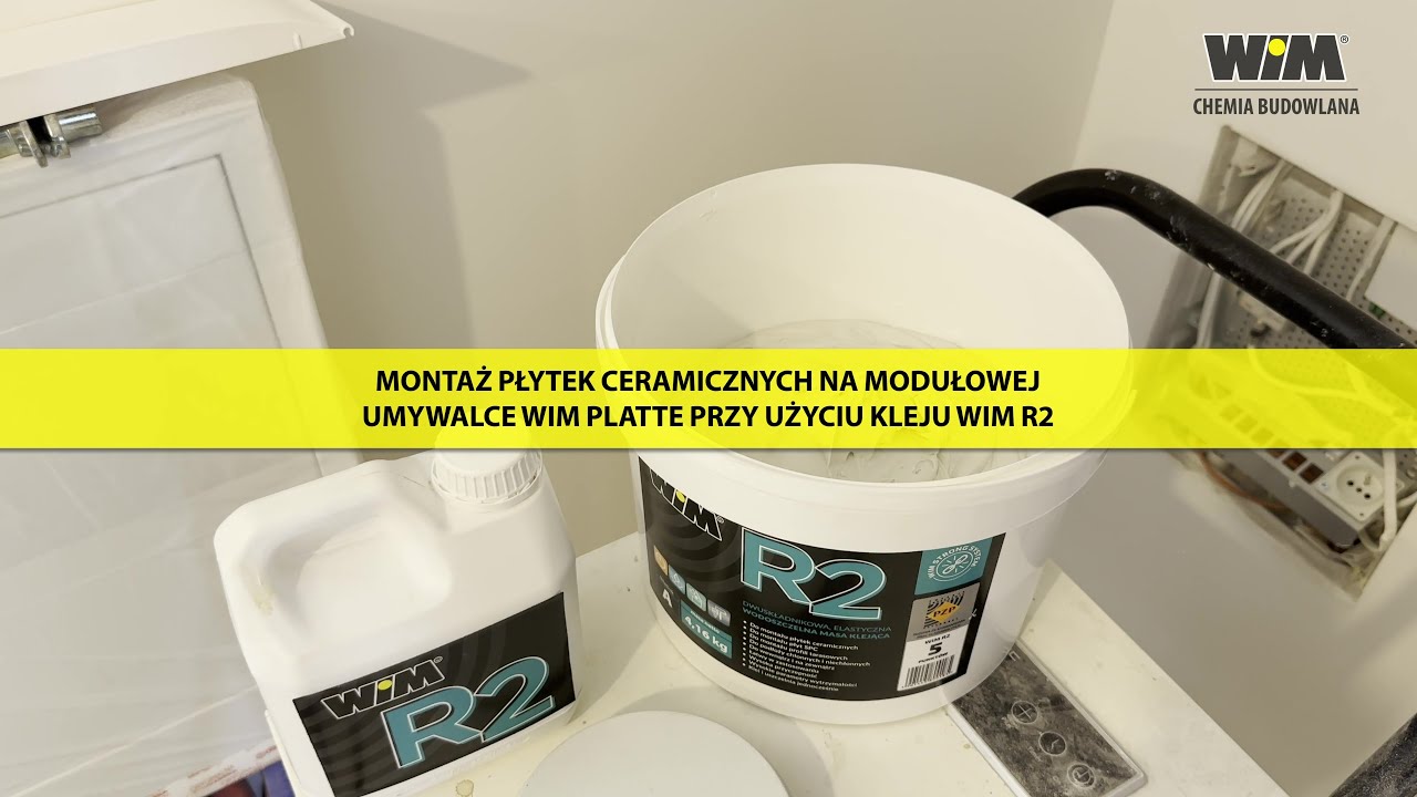 Klej WIM R2 - montaż płytek na umywalce modułowej WIM PLATTE - umywalka z płytek, klej poliuretanowy