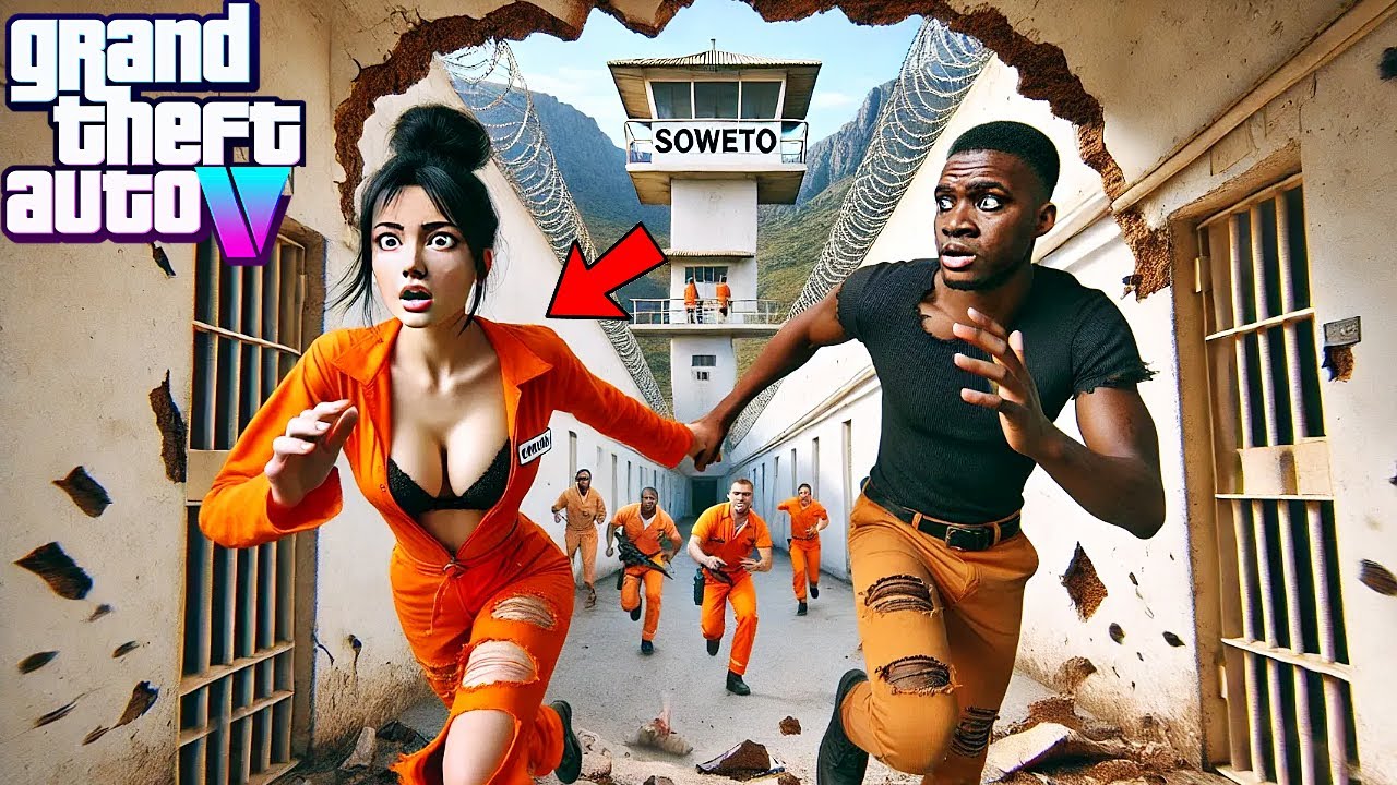 😱Franklin's Girlfriend's Sister Lucia Escapes Prison In Soweto South Africa-GTA 5 Real Life Mod