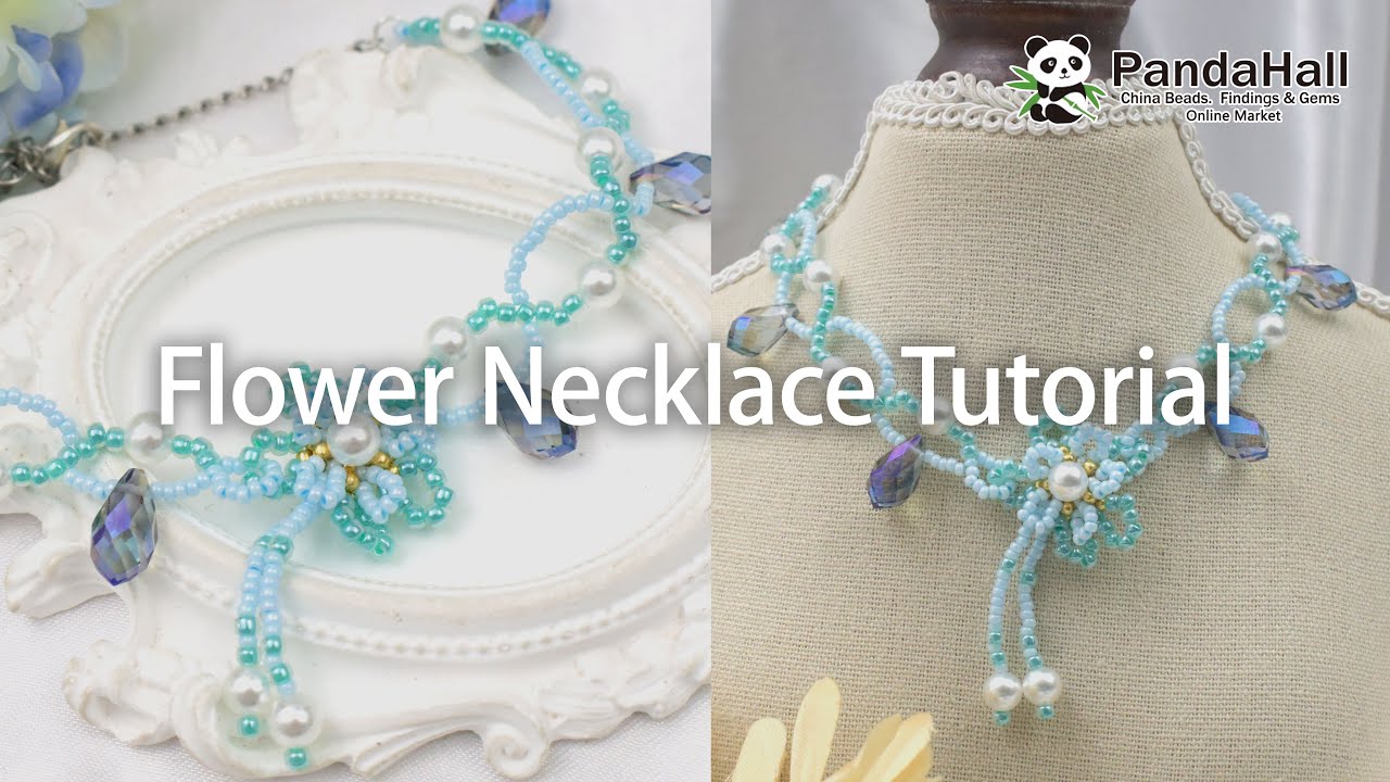 💙 🌸Stunning Blue Floral Beaded Necklace | Elegant Handmade Jewelry Trend #beadednecklace #necklaces