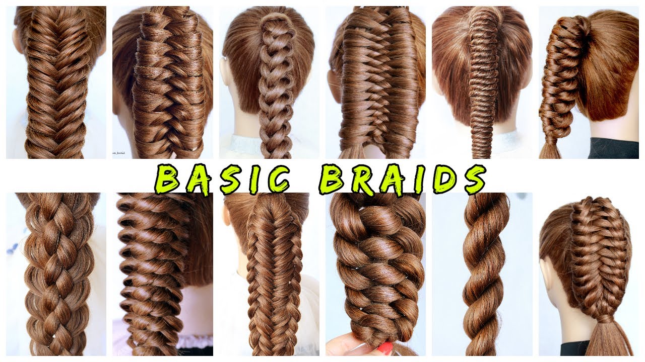 😱 12 BASIC BRAIDS from EASY to INTRICATE 😍 | How to braid for beginners