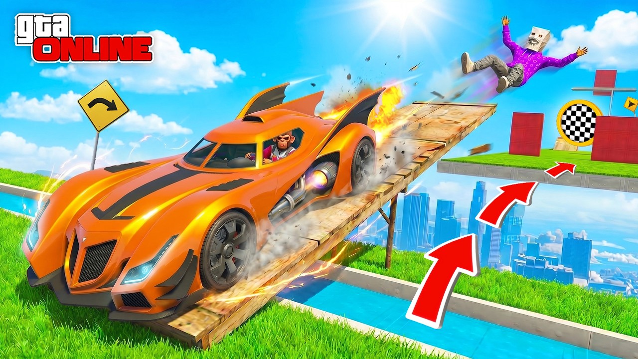 МЕНЯ КАТАПУЛЬТИРОВАЛИ!!!ПАРНЫЙ СКИЛЛ-ТЕСТ В GTA 5! КООПЕРАТИВНЫЙ ПАРКУР В ГТА 5 ОНЛАЙН