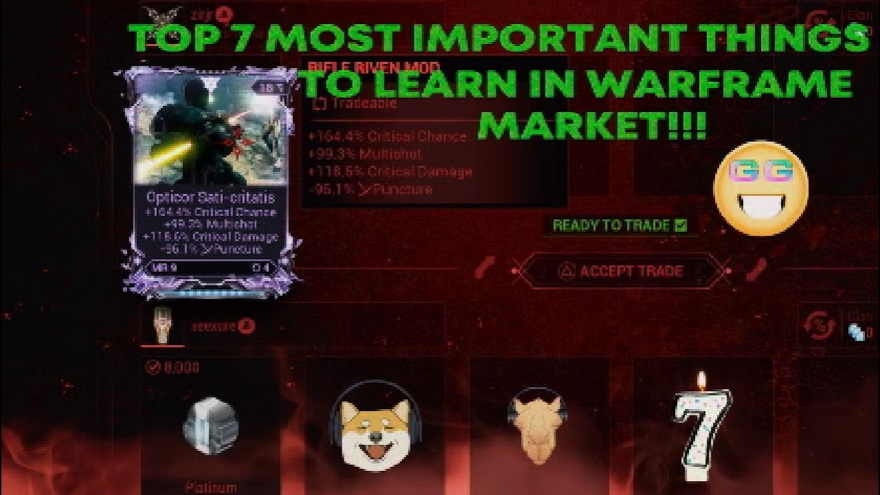 Top 7 Most Important Things To Learn in Warframe Market