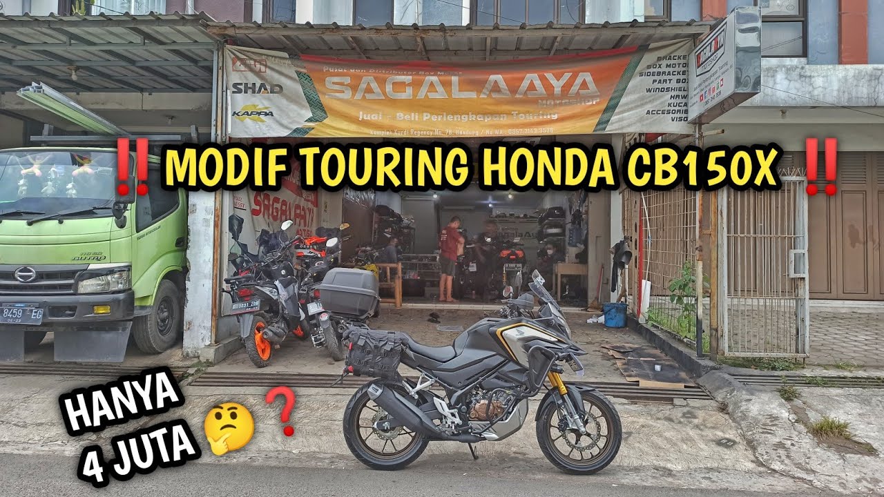 Review Honda CB150X Modifikasi Touring Adventure | sidebag Kenider Givi E43 | Crashbar CB150x Kucay