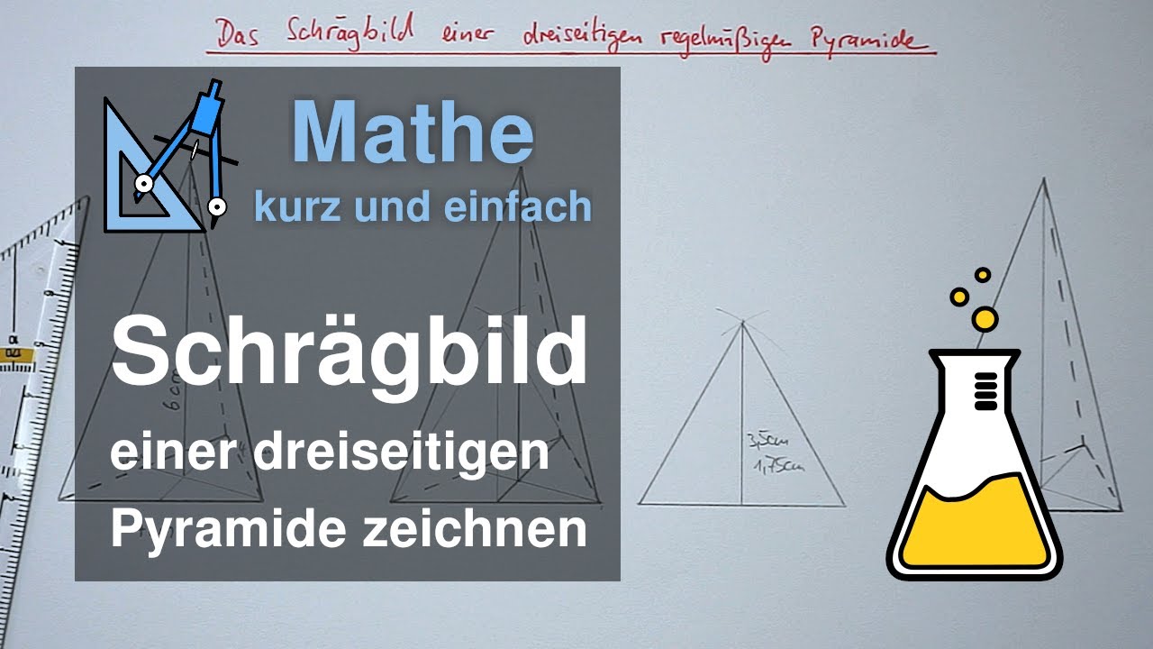 Schrägbild einer dreiseitigen Pyramide zeichnen