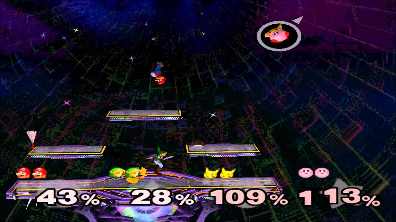 Super Smash Bros. Melee - Mario VS Link VS Pikachu VS Kirby