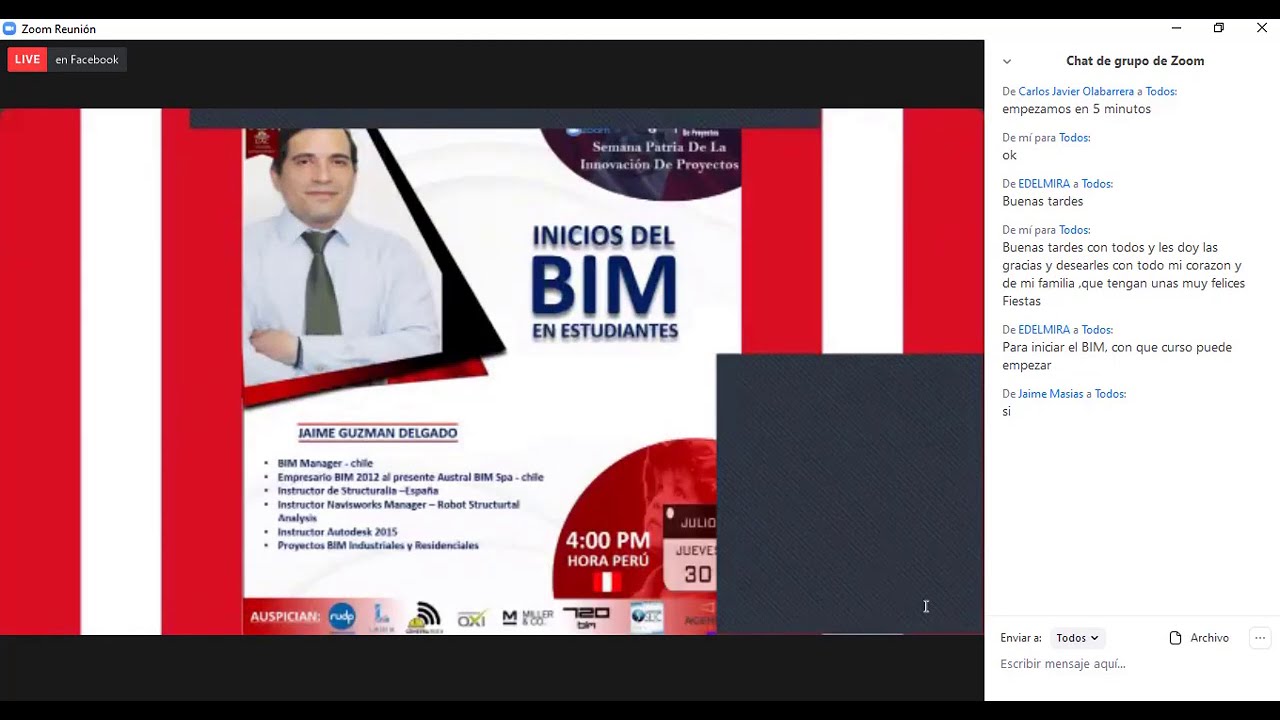 Proyectos UAC -  BIM PARA ESTUDIANTES Jaime Guzman Delgado El BIM Manager Chile