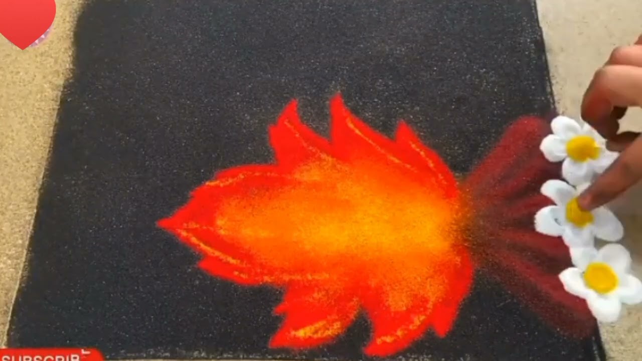 Simple Rangoli for Beginners 🌺🥳//satisfying Rangoli designs #rangoli#art#easyrangoli