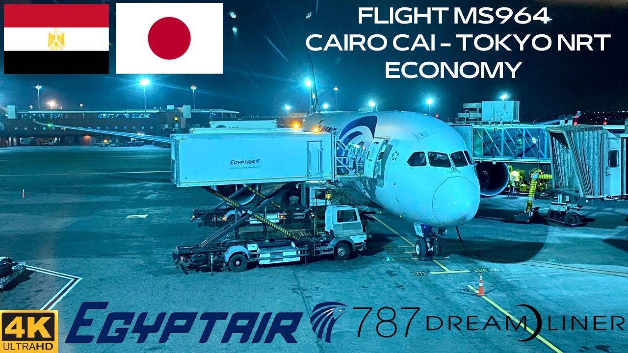 EGYPTAIR MS964 Cairo CAI 🇪🇬 ✈ Tokyo NRT 🇯🇵 (Boeing 787-9 Economy) Flight Report #86 [4K]