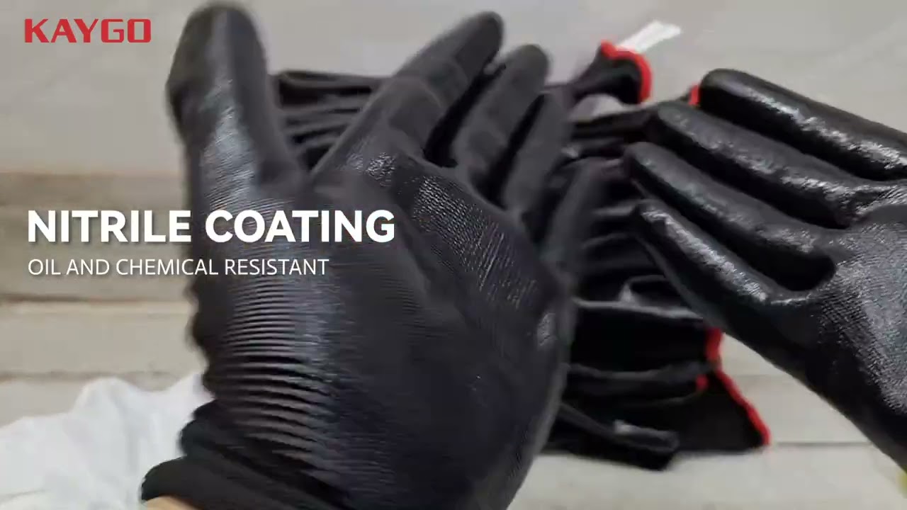 KAYGO KG12N Work Gloves | Nitrile Coated Safety Gloves