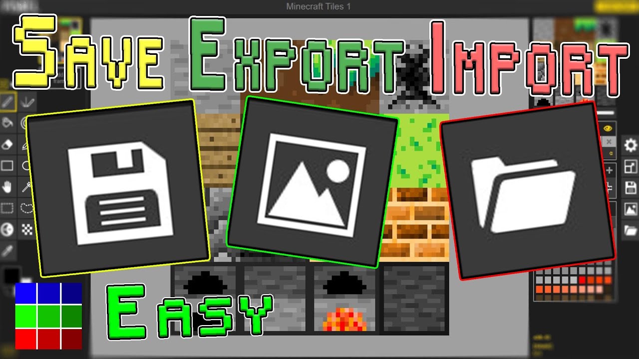 How To SAVE, EXPORT and IMPORT Files in PiskelApp.