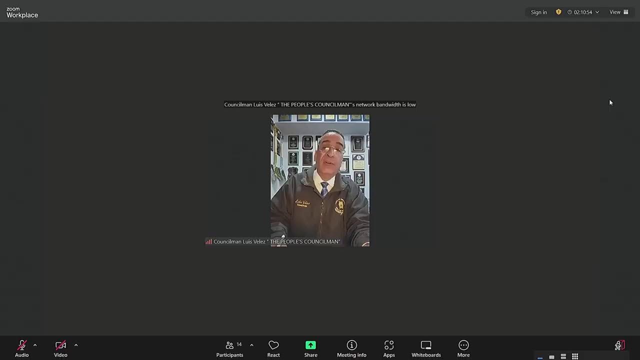 Paterson, NJ – Tuesday, December 23, 2025 – Closing virtual  Council meeting for the calendar year