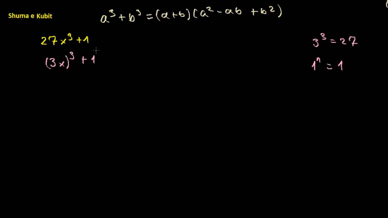 Shuma e Kubeve |a^3 + b^3=(a + b)(a^2 - ab + b^2)|