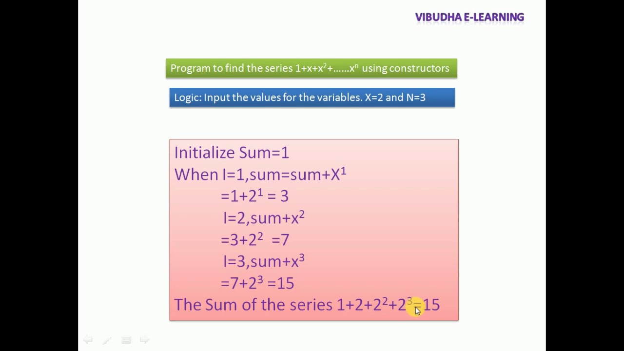 IIPUC Karnataka PU Board Program To Find Series Using Constructors