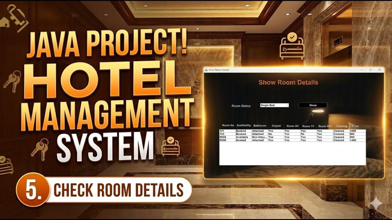 05 - Hotel Management System Project in Java | Check Room Frame