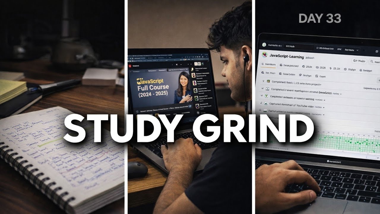 Day 33 | Project Grind – Studying JavaScript & Building in Public