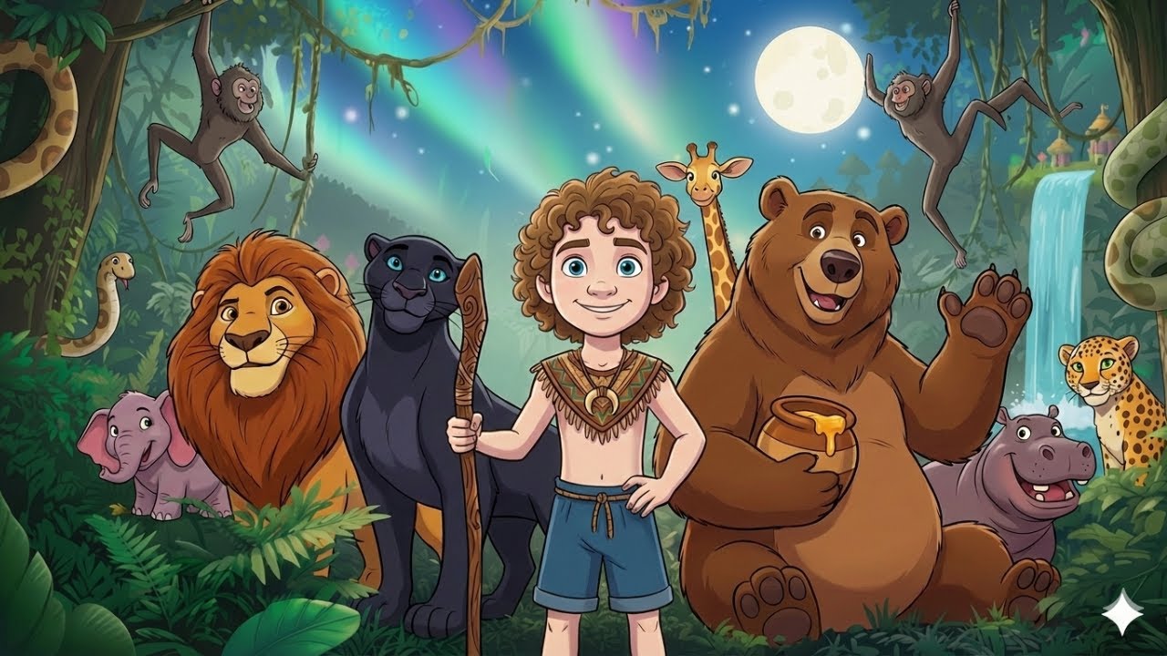 The Jungle Book Mowgli and The Tiger 🌴3D 4K Bedtime Stories for Kids in English  #cartoon