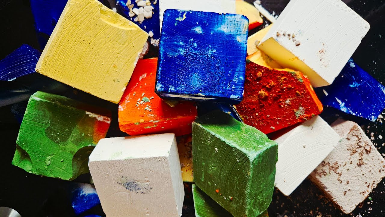 Trying to Dye Fresh Chalk Blocks at Home 🤍 | Multi Melting Dyed Blocks | Satisfying ASMR