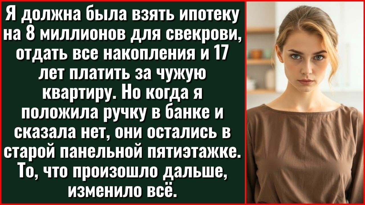 Когда Я Не Подписала Ипотеку На 8 Миллионов Для Свекрови, Они Остались Без Новой Квартиры И Без...