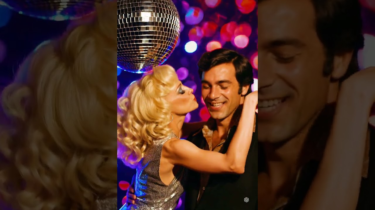 AI Kissing Platinum Blonde Disco Delight #blonde #disco #nyc #1970s #kissing