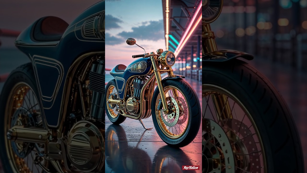 🏍️ Golden Cafe Racer Motorcycle | 