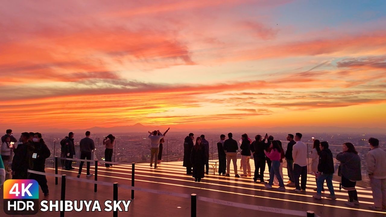😍Too Beautiful for My Brain to Process — Sunset @ Shibuya Sky in Tokyo 2025 4kHDR
