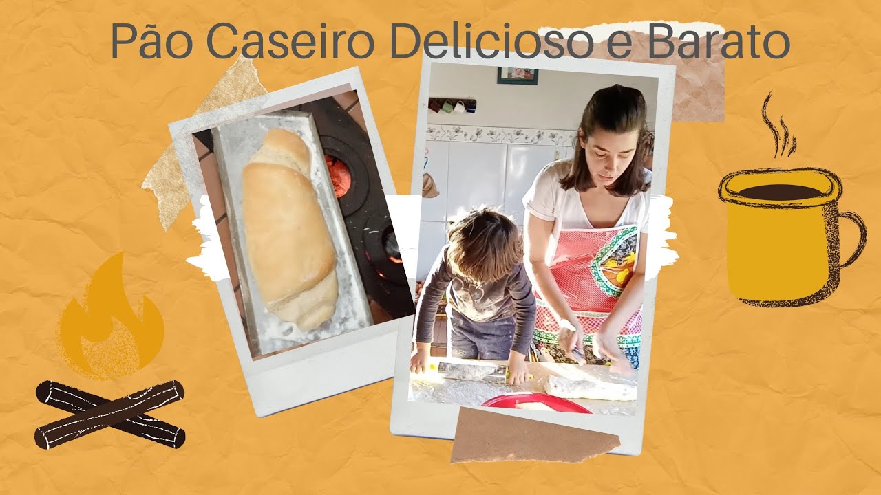 Pão  Caseiro Delicioso e Barato! Sem Leite e Sem Ovo! Rende MUITO! *Fizemos no forno à lenha 😋🥖