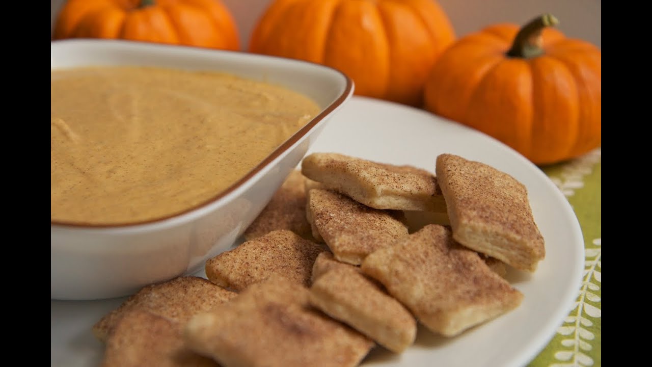 Pumpkin Pie Dip Recipe w/ Cinnamon Sugar Pie Crust Bites