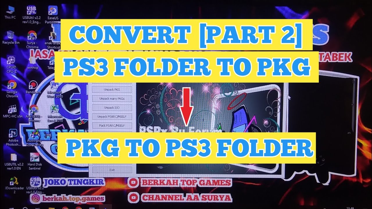 CARA BONGKAR DAN PASANG FOLDER GAME PS3 KE PKG || PART 2